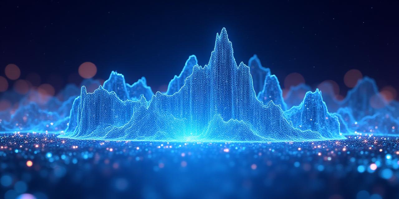 Futuristic data visualization and holographic interface representing predictive growth